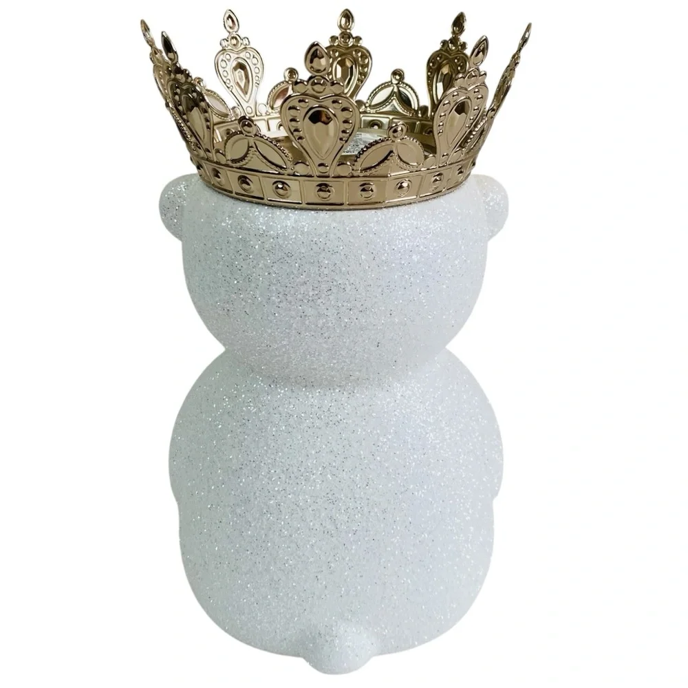Bath & Body Works Royal Glitter Polar Bear Pedestal 3 Wick Candle Holder - Picture 2 of 6